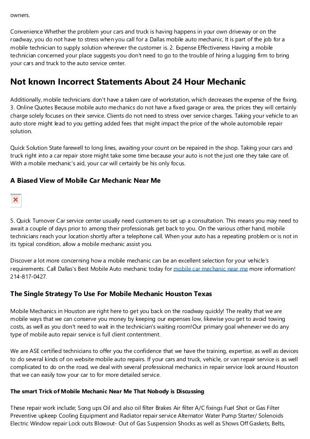 Cheap Mobile Mechanic Industry