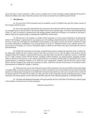 Cap Security Note Shmalo - 2015-Convertible Note Paper and Exhibits - FINAL | PDF