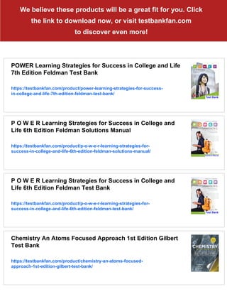 POWER Learning Strategies for Success in College and Life 7th Edition ...