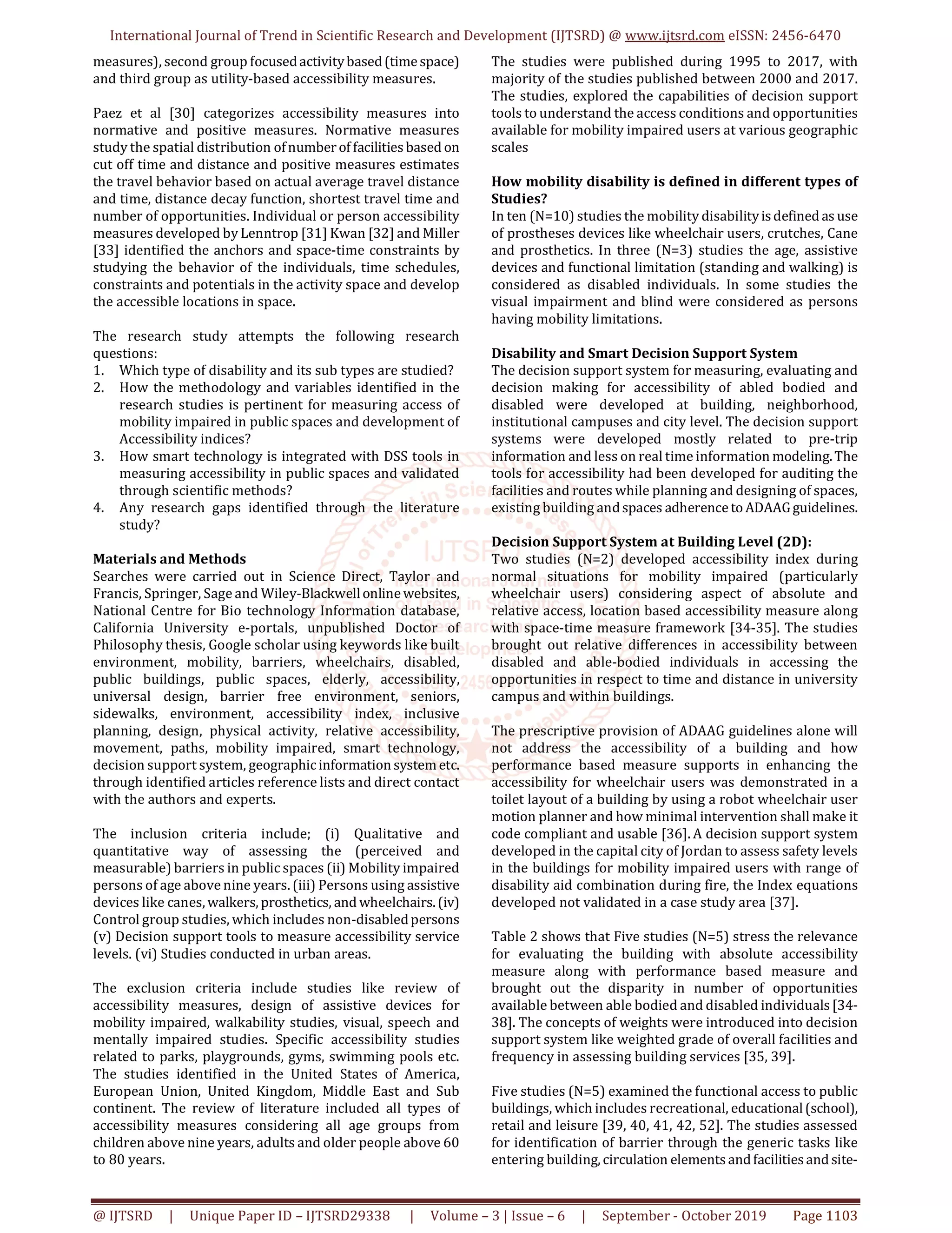 Are Accessibility Indices, a Smart Decision Support System Tool for ...