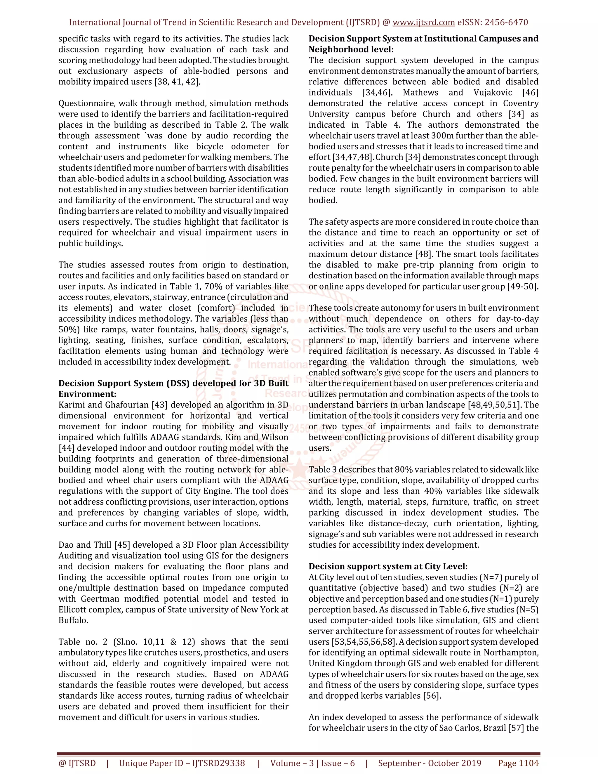Are Accessibility Indices, a Smart Decision Support System Tool for ...