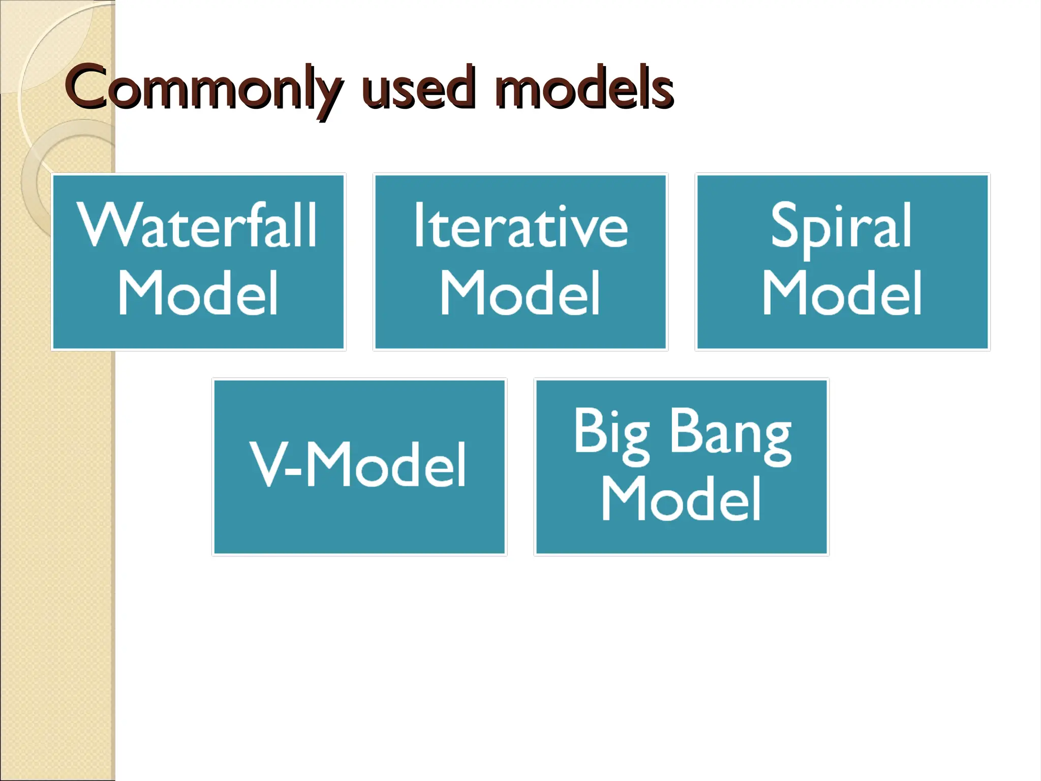Commonly used models
Commonly used models
 