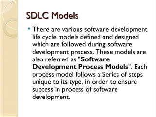 Different Models of System Development Life Cycle | PPT