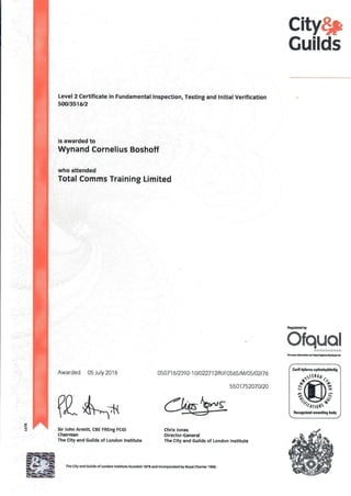 17th Edition Certificate