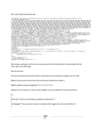 Javascript Deofuscation A manual Approach | PDF