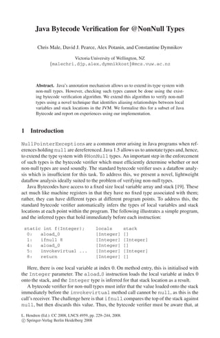 Java Bytecode Verification for NonNull Types 1st Edition by Chris Male ...