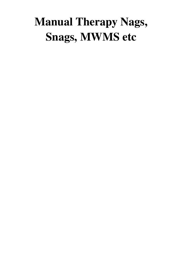 (2019) Manual Therapy Nags, Snags, MWMS etc (PDF) by Brian Mulligan