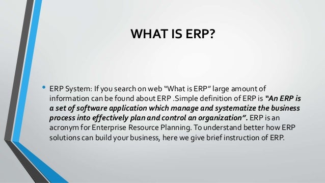 enterprise resource planning definition