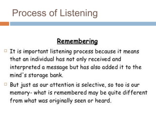 Process of Listening
 