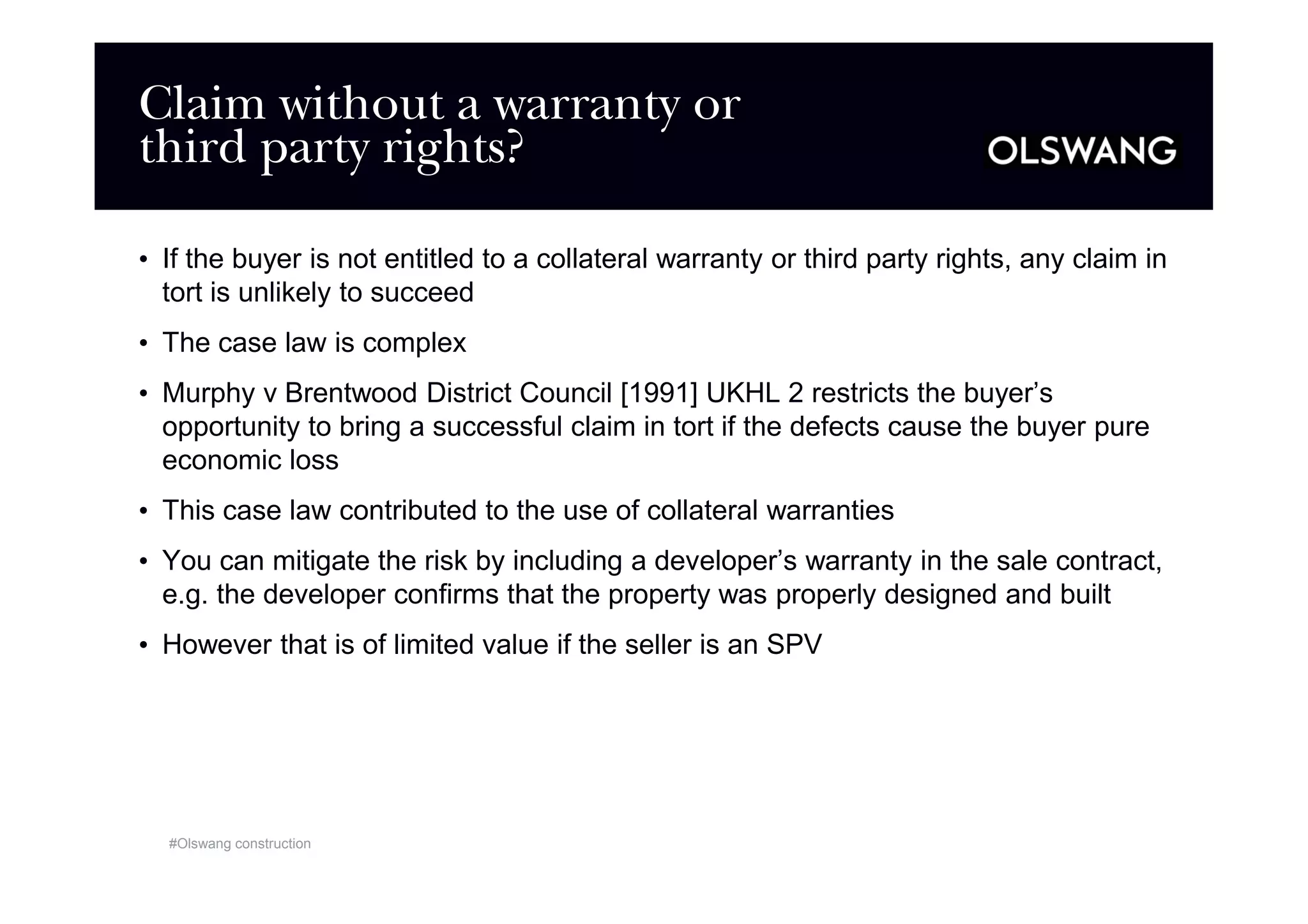 Collateral Warranties and Third Party Rights | PDF