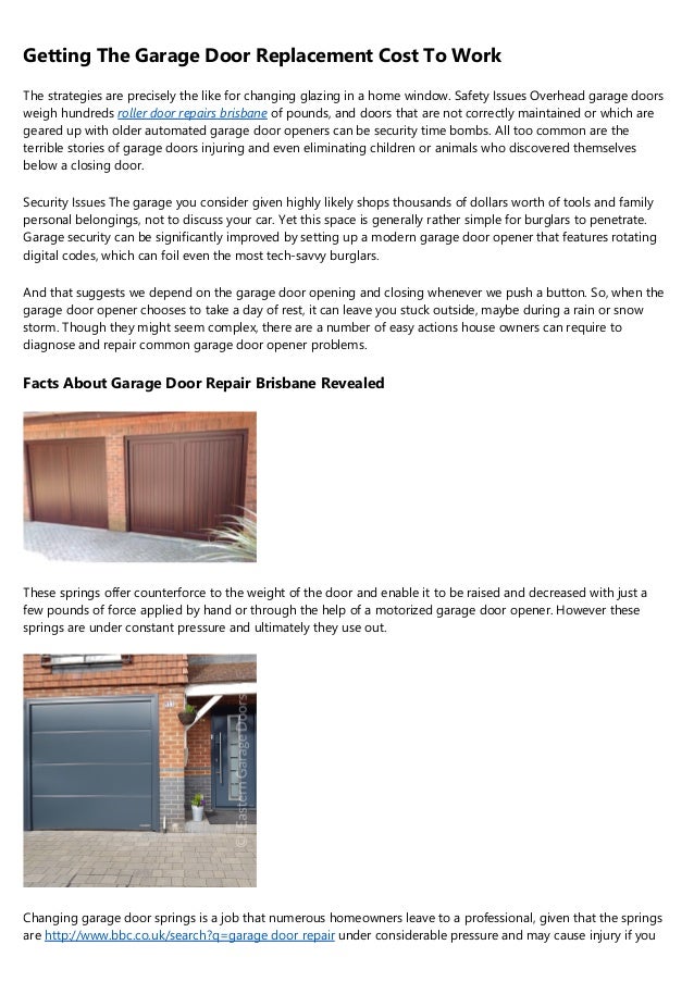 The Facts About Garage Door Repair Brisbane Revealed
