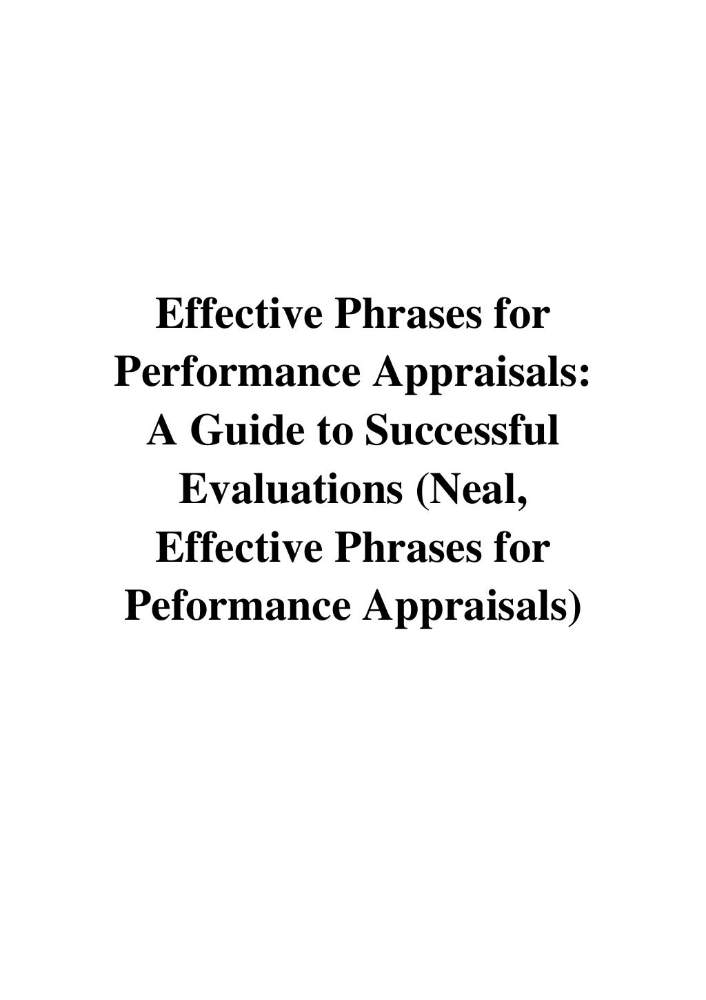  1882423135 9781882423132 Effective Phrases For Performance