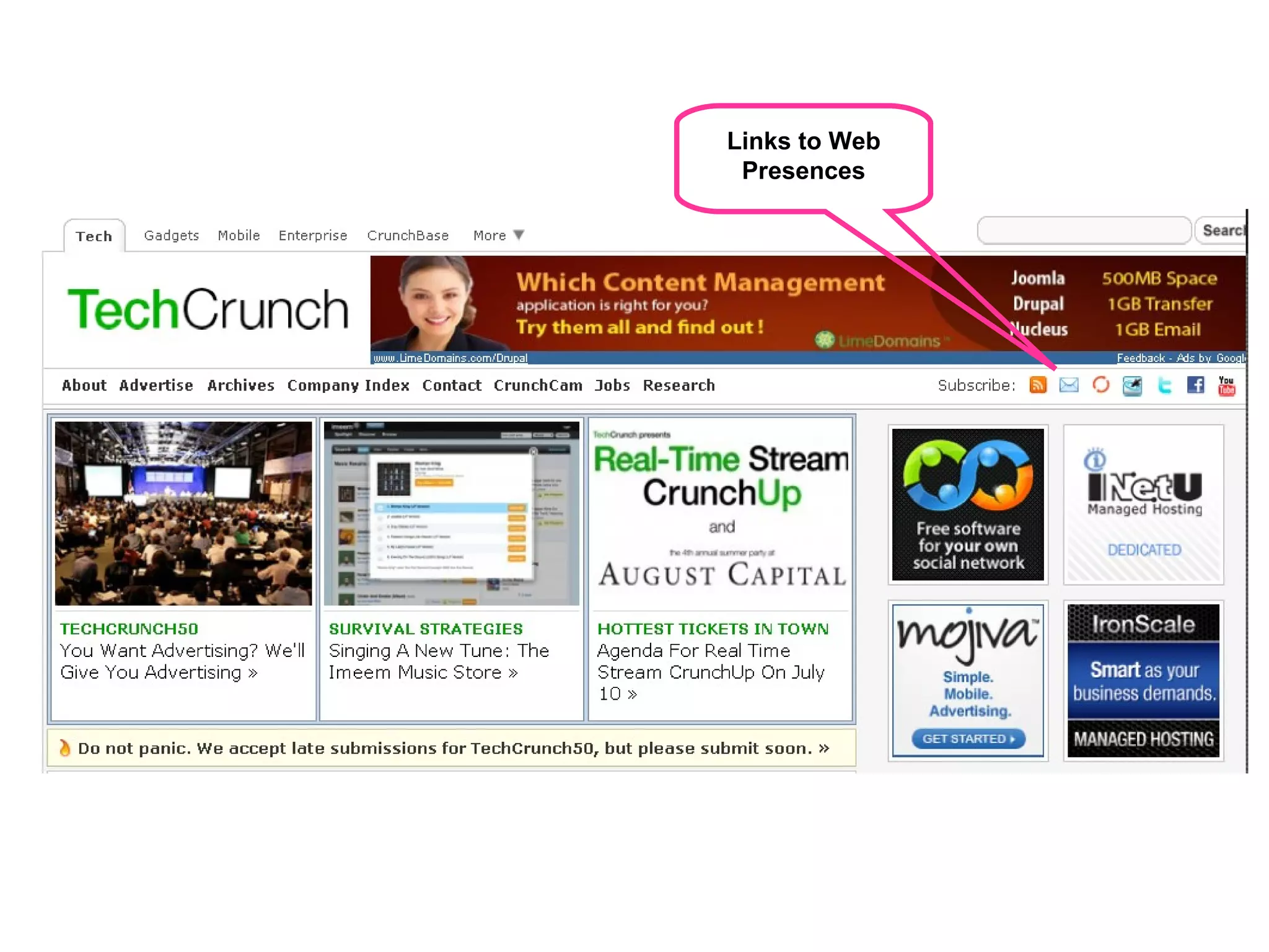 Links to Web Presences 