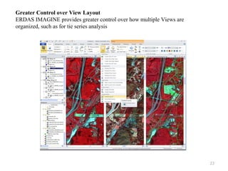 23
Greater Control over View Layout
ERDAS IMAGINE provides greater control over how multiple Views are
organized, such as for tie series analysis
 