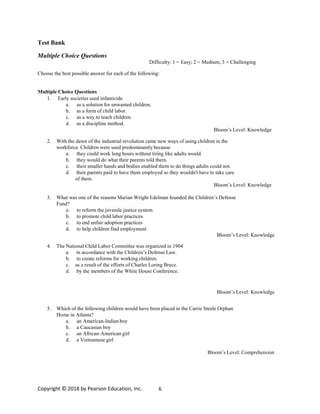 Test Bank for Exploring Child Welfare: A Practice Perspective, 7th ...