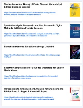 Spectral hp element methods for CFD 2nd Edition George Em Karniadakis | PDF
