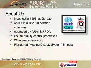 Haryana, India<br />About Us<br /><ul><li>  Incepted in 1999, at Gurgaon