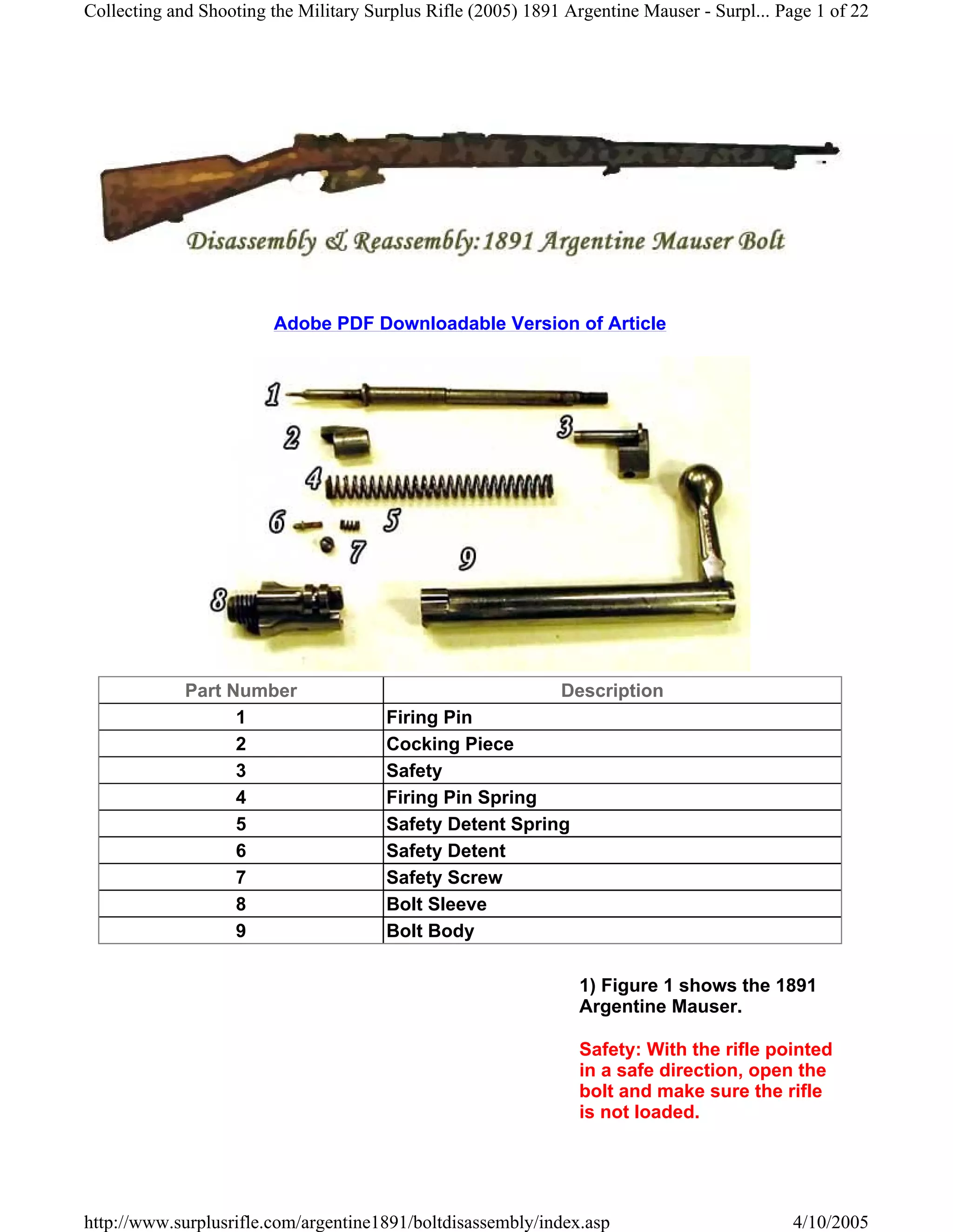 1891argentineboltdisassembly | PDF