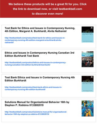Test Bank for Ethics and Issues in Contemporary Nursing, 3rd Edition ...