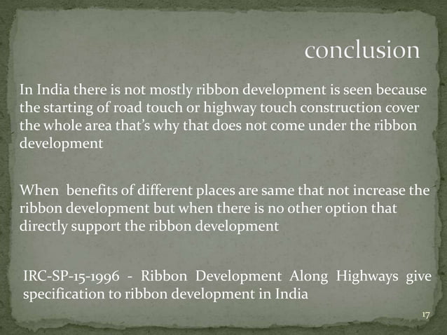 RIBBON DEVELOPMENT | PPTX | Home Improvement | Home & Garden