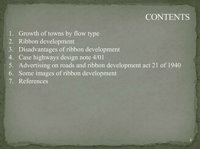 RIBBON DEVELOPMENT | PPTX | Home Improvement | Home & Garden