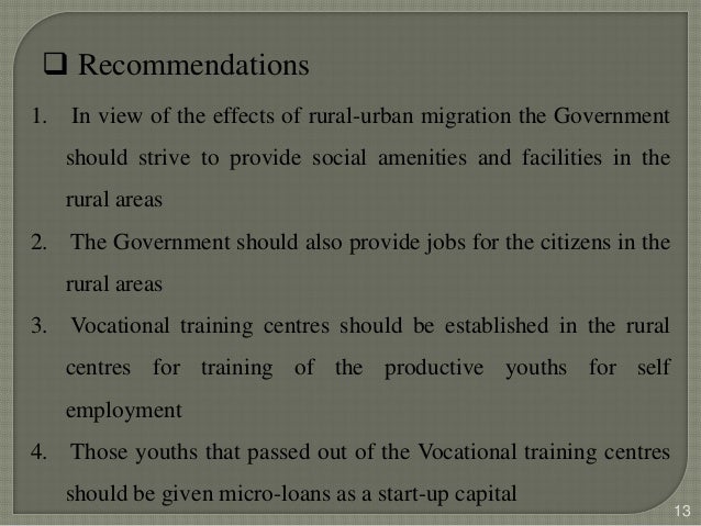 Reasons for migration from rural to urban areas image