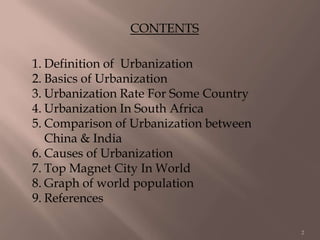 PPT OF URBANIZATION FACTS & FUNDAMENTALS | PPTX