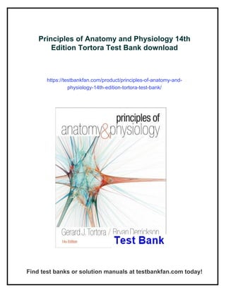 Principles of Anatomy and Physiology 14th Edition Tortora Test Bank | PDF