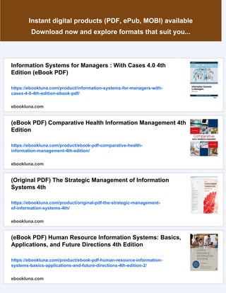 (eBook PDF) Adaptive Health Management Information Systems: Concepts ...