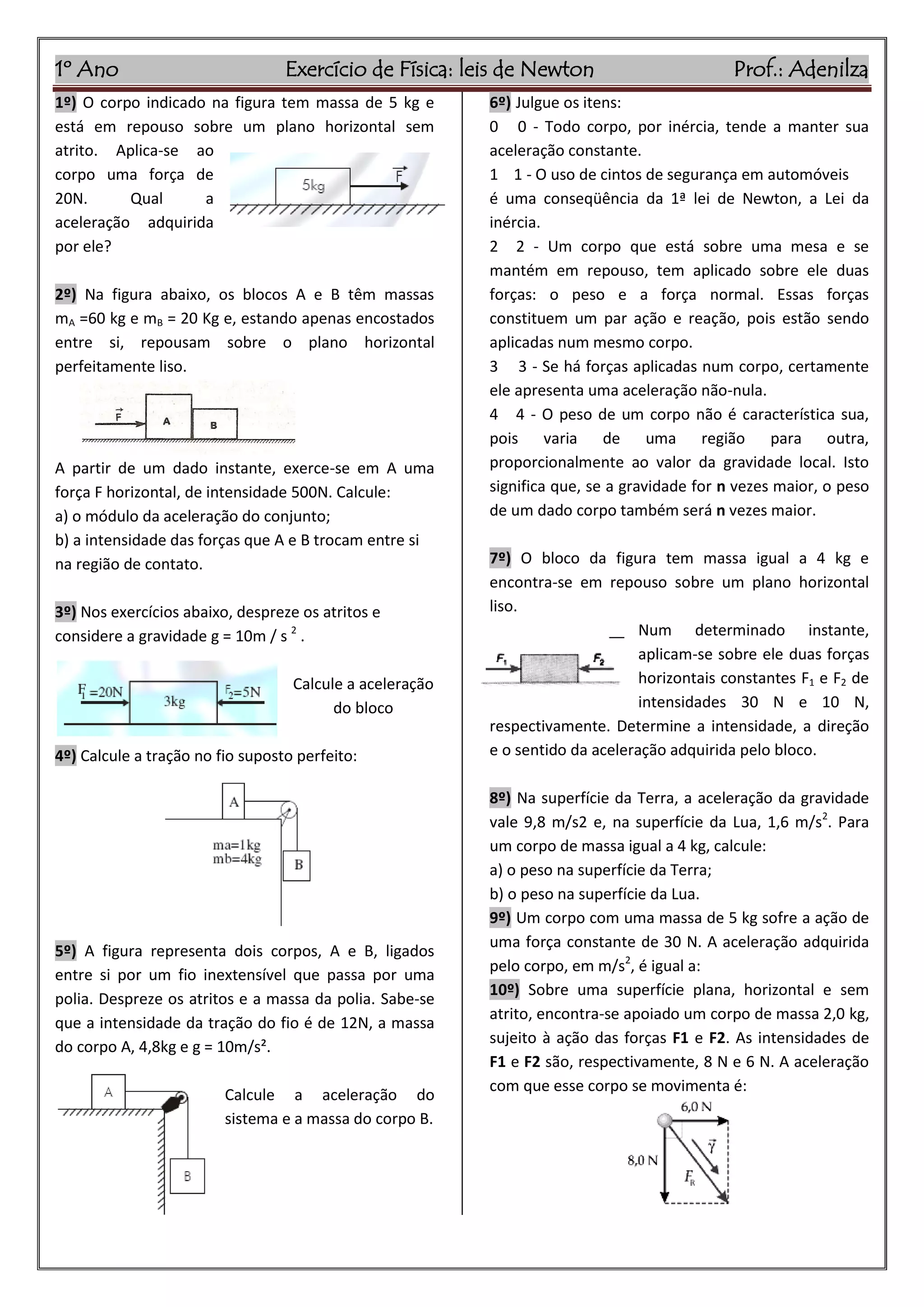 18979073 exercicio-leis-de-newton | PDF