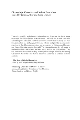 Teaching Character and Virtue in Schools: Cultivating Moral Education ...
