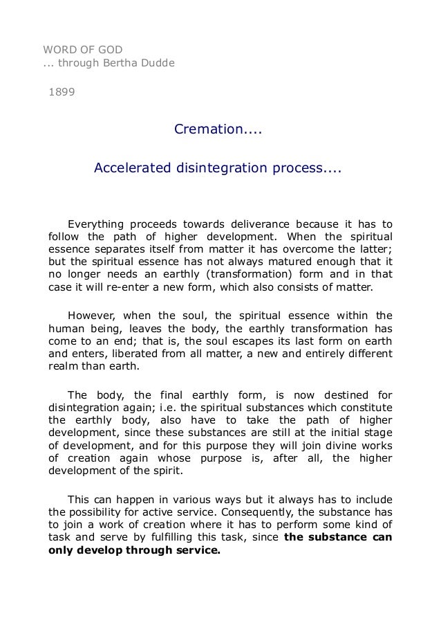 1899 Cremation Accelerated Disintegration Process - 