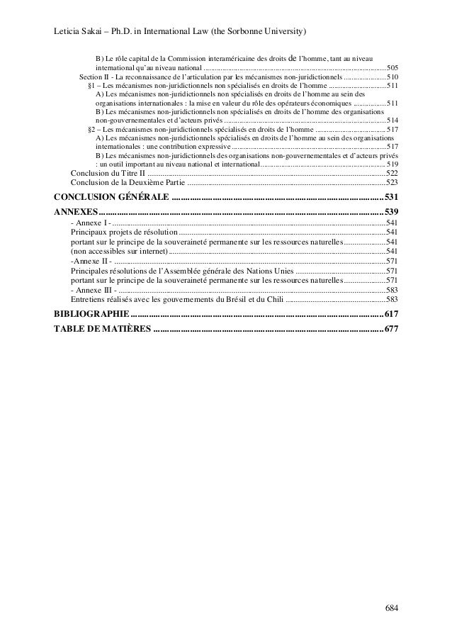 PhD. thesis 2014 table of contents In French