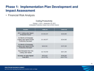 13
Phase 1: Implementation Plan Development and
Impact Assessment
• Financial Risk Analysis
 