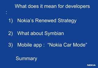 Nokia, Connecting Devlopers | PPT
