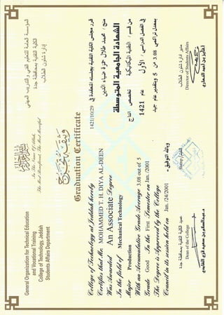 My Diploma certificate