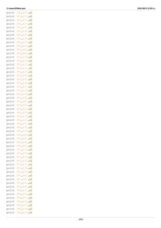 C:masm32ftest.asm 22/01/2012 10:25 ‫ب‬.‫ظ‬
point 382,431,al
point 382,432,al
point 382,433,al
point 382,434,al
point 382,435,al
point 382,436,al
point 382,437,al
point 382,438,al
point 382,439,al
point 382,440,al
point 382,441,al
point 382,442,al
point 383,429,al
point 383,430,al
point 383,431,al
point 383,432,al
point 383,433,al
point 383,434,al
point 383,435,al
point 383,436,al
point 383,437,al
point 383,438,al
point 383,439,al
point 383,440,al
point 383,441,al
point 383,442,al
point 386,433,al
point 386,434,al
point 386,435,al
point 386,436,al
point 386,437,al
point 386,438,al
point 386,439,al
point 386,440,al
point 386,441,al
point 386,442,al
point 386,443,al
point 387,433,al
point 387,434,al
point 387,435,al
point 387,436,al
point 387,437,al
point 387,438,al
point 387,439,al
point 387,440,al
point 387,441,al
point 387,442,al
point 387,443,al
point 388,433,al
point 388,434,al
point 388,435,al
point 388,436,al
point 388,437,al
point 388,438,al
point 388,439,al
-250-
 