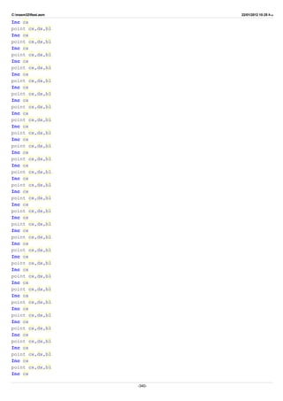 C:masm32ftest.asm 22/01/2012 10:25 ‫ب‬.‫ظ‬
Inc cx
point cx,dx,bl
Inc cx
point cx,dx,bl
Inc cx
point cx,dx,bl
Inc cx
point cx,dx,bl
Inc cx
point cx,dx,bl
Inc cx
point cx,dx,bl
Inc cx
point cx,dx,bl
Inc cx
point cx,dx,bl
Inc cx
point cx,dx,bl
Inc cx
point cx,dx,bl
Inc cx
point cx,dx,bl
Inc cx
point cx,dx,bl
Inc cx
point cx,dx,bl
Inc cx
point cx,dx,bl
Inc cx
point cx,dx,bl
Inc cx
point cx,dx,bl
Inc cx
point cx,dx,bl
Inc cx
point cx,dx,bl
Inc cx
point cx,dx,bl
Inc cx
point cx,dx,bl
Inc cx
point cx,dx,bl
Inc cx
point cx,dx,bl
Inc cx
point cx,dx,bl
Inc cx
point cx,dx,bl
Inc cx
point cx,dx,bl
Inc cx
point cx,dx,bl
Inc cx
point cx,dx,bl
Inc cx
-340-
 