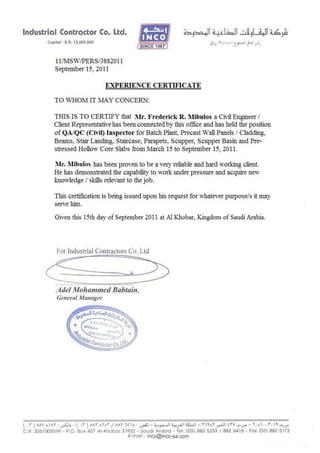 Work Certificate (INCO-KSA)