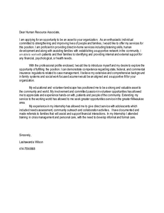 Sample Cover Letter