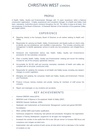 Christian West CV | PDF