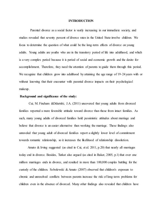 impacts of divorce on child