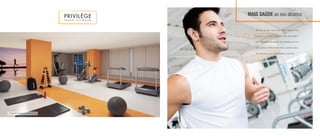 MAIS SAÚDE ao seu alcance.
Sem sair de casa, você vai ter uma infraestrutura de
academia à sua disposição. Correr, andar de bicicleta e
fazer musculação são algumas das atividades que você
pode praticar no Fitness Center. Afinal, exercícios físicos
são fundamentais para mais disposição no dia a dia.
Perspectiva Artística do Fitness Center
Fotoilustrativa
 