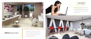 Perspectiva Artística do Cyber Café e Home Office
Perspectiva Artística do Espaço Mulher
SINTA-SE sempre melhor.
O Cyber Café com Home Office e Wi-Fi é um espaço flexível
para ser utilizado em diferentes ocasiões. Você pode organizar
reuniões, finalizar projetos e saborear uma das delícias favoritas
do brasileiro: o cafezinho.
O Espaço Mulher é um cantinho exclusivo, onde você pode
receber todos os tratamentos de um salão de beleza, como cuidar
das unhas e do cabelo, no conforto do lar. Ficar em dia com a
autoestima agora pode ser muito mais fácil.
A vegetação que compõe o paisagismo retratado nas perspectivas é meramente ilustrativa e apresenta porte adulto de referência. Na entrega do empreendimento, essa vegetação poderá apresentar diferenças de tamanho e porte, mas estará de acordo com o projeto paisagístico do empreendimento.
Fotoilustrativa
 