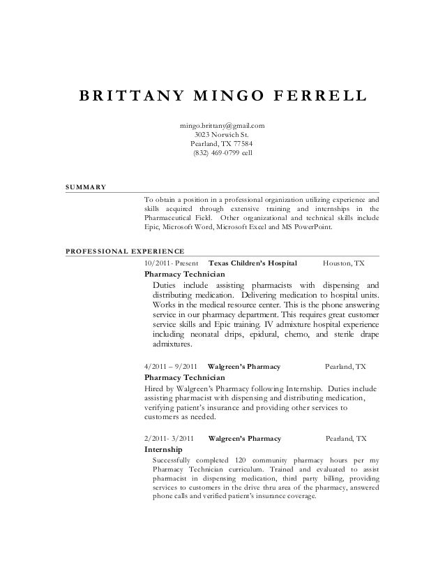 brittany ferrell resume