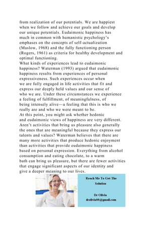 18 Chapter 2 • The Meaning and Measure of Happinesschief goal of l.docx