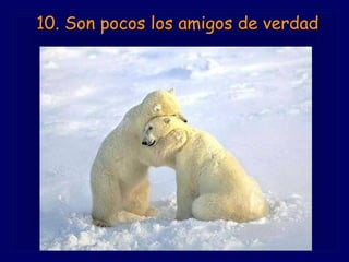 10. Son pocos los amigos de verdad