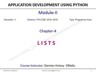 Python Programming ADP VTU CSE 18CS55 Module 2 Chapter 4