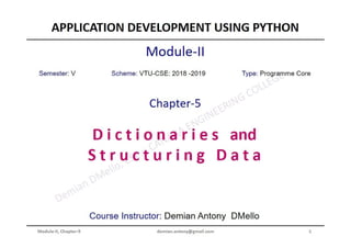 Python Programming ADP VTU CSE 18CS55 Module 2 Chapter 5