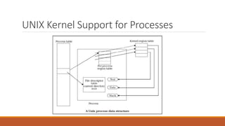 UNIX Kernel Support for Processes
 